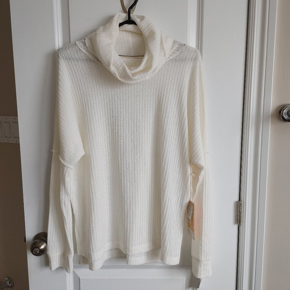 Cream Coloured Lightweight Cowl Neck Sweater